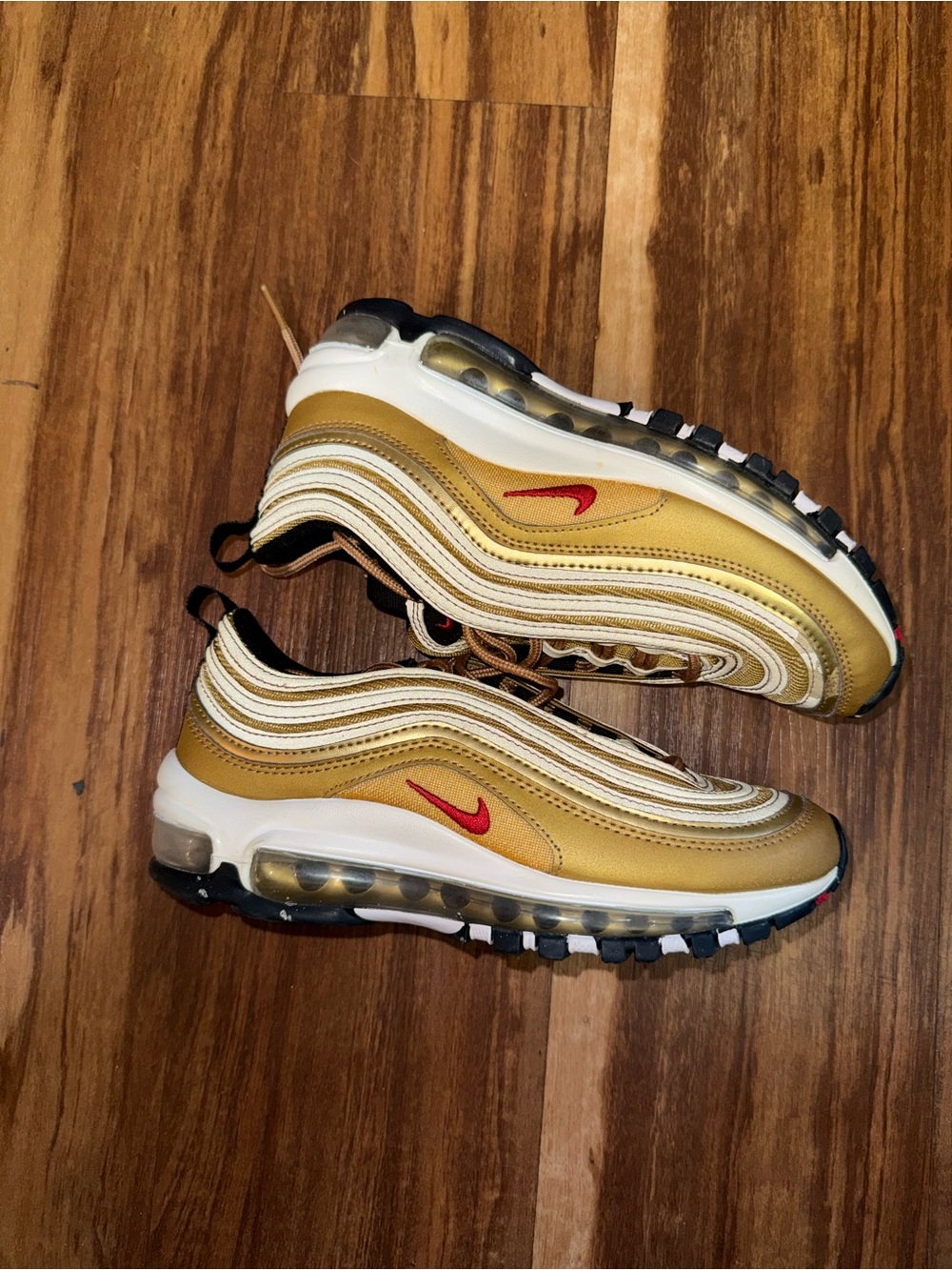 Nike Air Max Youth Kids Gold White Sneakers